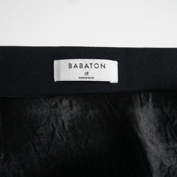 Aritzia Babaton Black Satin Slip Midi Skirt Size 12 - Picture 10 of 16